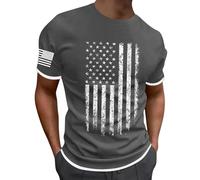 Bonnes Affaires de la journée T-Shirt à Manches Courtes et col Rond pour Homme avec Drapeau du Jour de l'indépendance imprimé Deux Sports de Loisirs Printemps/é Amazon Outlet Clearance UK Overstock
