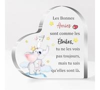 Bonnes Amies Acrylique Plaque Coeur Ornements Femmes Cadeaux Anniversaire Bureau Signes Amitié Apprécier Noël Décoration Maison l’Obtention du Diplôme Adieu Souvenirs Conception d’Étoiles