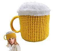 Bonnet à bière 3D pour homme - Chapeau, couvre-chef d'hiver tricoté élastique, doux et chaud | Costume de fête, large compatibilité pour femmes adultes, Halloween, Oktoberfest, extérieur et intérieur,