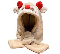 Bonnet à capuche coupe-vent en polaire polaire | Cache-tête en polaire, écharpe, cache-oreilles en bois de cerf, bonnet coupe-vent, protection du cou