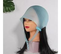 Bonnet À Mèches Bonnet de coloration cheveux en silicone avec crochet et aiguille, teinture professionnelle, mise évidence, ensembles réutilisables, chapeaux glaçage, salon coiffure(Blue)