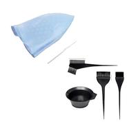 Bonnet À Mèches Bonnet de coloration cheveux en silicone, crochet, aiguille, teinture, surlignage, ensembles réutilisables, glaçage, chapeaux, salon coiffure(Hat with 4pcs set)