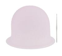 Bonnet À Mèches Chapeau de teinture en silicone réutilisable for cheveux, bonnet coiffure avec aiguille à crochet, outils for glaçage(Pink)