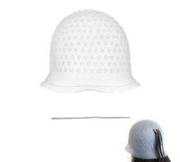 Bonnet à mèches en silicone, avec trous, réutilisable, haute brillance, pour salon professionnel et maison, blanc