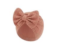 Bonnet à nœud pour bébé - Couleur unie - Turban pour bébé - Pour hôpital et chambre d'enfant - Pour nouveau-né indien, rouge brique, Taille unique