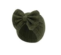 Bonnet à nœud pour bébé - Couleur unie - Turban pour bébé - Pour hôpital et chambre d'enfant - Pour nouveau-né indien, vert militaire, Taille unique