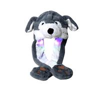 Bonnet à Oreilles Mobiles, Oreilles de Lapin en Peluche LED Chapeau dHalloween Animal Lapin Pingouin Wiggly Ears Chapeau Chapeau en Peluche drôle avec Oreilles Mobiles Hat Hopper pour Mardi Gras