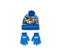 Bonnet à Pompon Enfant Sonic Bleu avec Gants Cerdá Taille unique