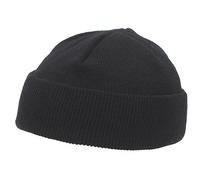 Bonnet, acrylique, noir, tricot fin, extra court