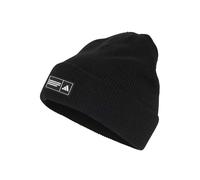 adidas Mixte Essentials Label Beanie Cuffed Hat, Black/White, L-XL