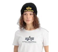 Alpha Industries 3D Bonnet tricoté en Acrylique pour Hommes, Black/Yellow Gold, Talla Única Mixte