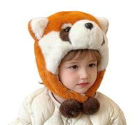 Bonnet Animal Hiver Enfant,Forme Raton Laveur Mignon - Chapeau en Peluche Souple avec Oreilles Mobiles - Pour Femmes Filles Adolescents Cosplay Costume Extérieur Temps Froid Vacances Quotidien Fête
