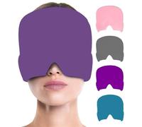 Bonnet Anti Migraine 360 en Gel, Compresse Froid et Chaud Masque Migraine Relief Cap Thérapie par Maux de Tête Céphalées Sinusite Stress Yeux Gonflés Tensions Casque, 420g Couche Double (Violet)