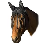 Bonnet anti-mouches avec protège-oreilles pour cheval USG Noir Poney
