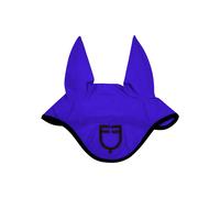 Bonnet anti-mouches en tissu maille oignon pour cheval Equestro Bleu Full