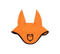 Bonnet anti-mouches en tissu maille oignon pour cheval Equestro Orange Full