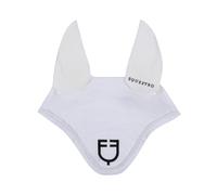 Bonnet anti-mouches pour cheval avec cordon de serrage Equestro Blanc Poney/Cob