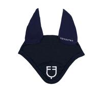 Bonnet anti-mouches pour cheval avec cordon de serrage Equestro Bleu Poney/Cob