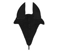 Bonnet anti-mouches pour cheval avec fixation de la muserolle Equestro 2019 Noir Full
