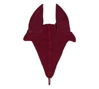 Bonnet anti-mouches pour cheval avec fixation de la muserolle Equestro 2019 Rouge Full