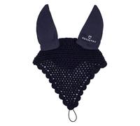 Bonnet anti-mouches pour cheval en coton avec tétine Equestro Bleu Full