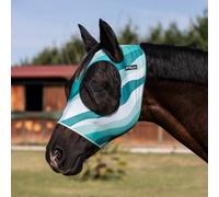 Bonnet anti-mouches pour cheval en lycra avec filet cache-oreilles Pro-Tech Bleu M