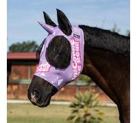 Bonnet anti-mouches pour cheval en lycra avec filet cache-oreilles Pro-Tech Multicolore S