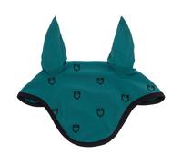 Bonnet anti-mouches pour cheval en technique black line édition Equestro Bleu Full