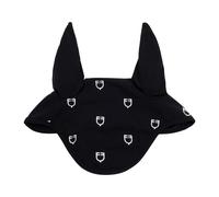 Bonnet anti-mouches pour cheval en technique black line édition Equestro Noir Full