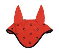 Bonnet anti-mouches pour cheval en technique black line édition Equestro Rouge Full