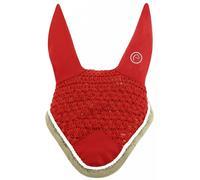 Bonnet anti-mouches pour cheval Equithème Polyfun Rouge Cheval