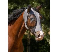 Bonnet anti-mouches pour cheval QHP Super Bug Gris Extra Full