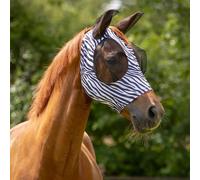 QHP Masque anti-mouches pour cheval Super Bug respirant, maille yeux et oreilles Zèbre Full