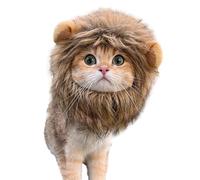 Bonnet avec crinière de lion pour chats - Costume réaliste avec chapeau de lion pour chatons - Perruque douce lavable, amusante complète pour animaux de compagnie pour cosplay de chat, fête