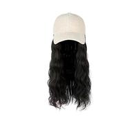 Bonnet avec Extensions de Cheveux pour Femme Chapeau de perruque synthétique de vague de cheveux longs bouclés de mode de dames for l'hiver détachable une-pièce perruque noire brune grise avec le chap