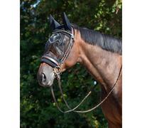 Bonnet avec masque anti-mouches QHP Noir Pony