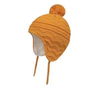 Bonnet Avec Oreilles Bonnet d'hiver for garçons et filles, chapeau tricoté doublé de polaire for enfants avec oreillettes pompon(Yellow,S 3M-12M)