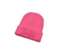 Bonnet Barbie tricoté rose, unisexe, idéal pour l'hiver et le ski. Idéal pour les fans de Barbie.