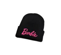 Bonnet Barbie tricoté unisexe, idéal pour l'hiver et le ski, avec bords repliés. Cadeau parfait pour