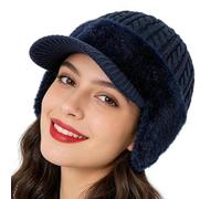 Bonnet Beanie - Casque isolé coupe-vent avec aile et oreilles | Bonnet de cyclisme chaud pour climats froids, ski en plein air, randonnée, snowboard, sport, luge, cyclisme, père marié Abue