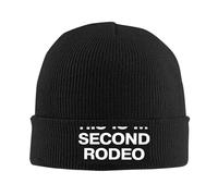 Bonnet Beanie C'est en Fait Ma Deuxième Fois Au Rodéo Bonnet d'hiver Confortable Bonnets Tricoté Doux Classics Basic Beanie pour Quotidienne Course Printemps