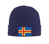 Bonnet Beanie Drapeau Sportif des Îles Åland Doux Knit Cuffed Beanie Stretchy Chapeau pour Hiver Ski Homme