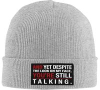 Bonnet Beanie Et Pourtant, Malgré Mon Expression, Tu Continues À Parler. Bonnet d'hiver Slouch Knit Beanies Doux Chapeau d'hiver pour Printemps Quotidienne Sport