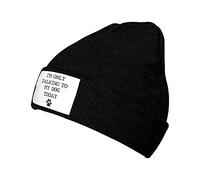 Bonnet Beanie Je Parle À Mon Chien Aujourd'hui (Drôle, Amoureux des Chiens, Noir) Knit Beanies Respirant Bonnet d'hiver Confortable Bonnets Tricoté pour Quotidienne Automne Hiver