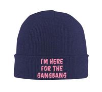 Bonnet Beanie Je suis Là pour Le Gangbang Bonnets en Tricot Extensible Classics Basic Beanie Unisexe Chapeau d'hiver pour Automne Homme Femme Printemps