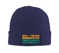 Bonnet Beanie Je suis Prêt À Échanger des Racistes Contre des Réfugiés Bonnet d'hiver Souple Bonnets en Tricot Moderne Bonnets Tricoté pour Quotidienne Sport Shopping