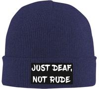 Bonnet Beanie Je suis Simplement Sourd, Pas Impoli. Knit Beanies Doux Chapeau d'hiver Slouch Bonnets en Tricot pour Homme Femme Shopping Hiver