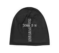 Bonnet Beanie Jean 3:16 Christianisme Verset Religieux Noir Chapeau d'hiver Unisexe Bonnets en Tricot Moderne Knit Beanies pour Shopping Homme Femme Sport