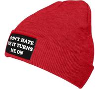 Bonnet Beanie Ne Me Détestez Pas, Ça M'Excite. Tricoter Bonnets Tricoté Moderne Bonnets en Tricot Extensible Bonnet d'hiver pour Course Shopping Homme Femme
