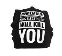 Bonnet Beanie N'Oubliez Pas, Les Enfants, L'Électricité Peut Vous Tuer (Humour). Bonnets en Tricot Respirant Knit Beanies Slouch Bonnet d'hiver pour Shopping Course Printemps